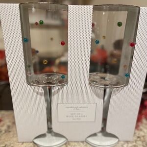 Cupcakes and cashmere set of 2 wine glasses